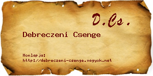 Debreczeni Csenge névjegykártya